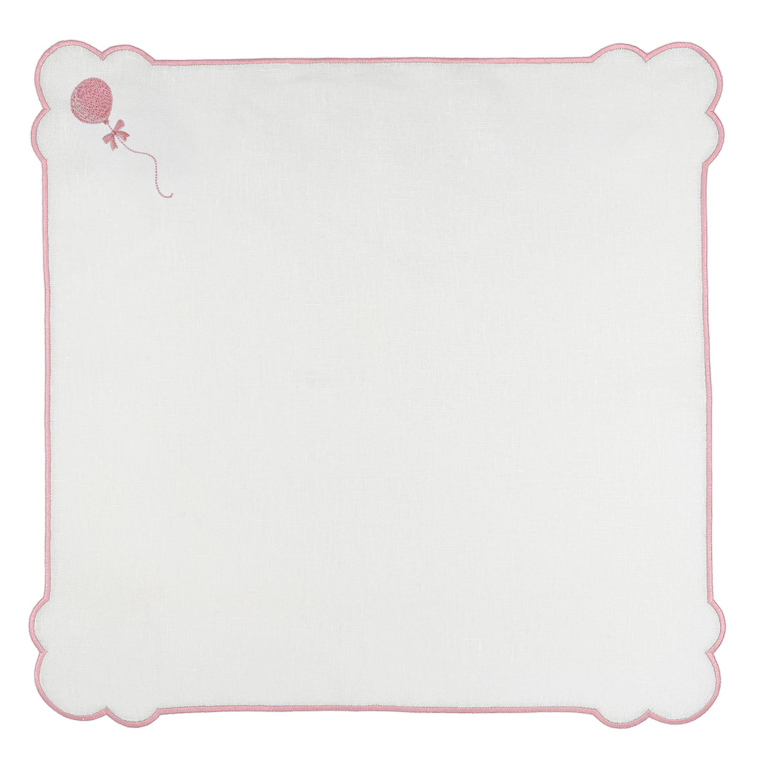Seferî Embroidered Napkin - Joyful Lambs - Pink -  Set of 4