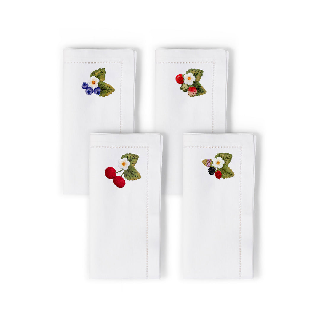 Seferî Nakışlı Peçete - Berries - 4’lü Set