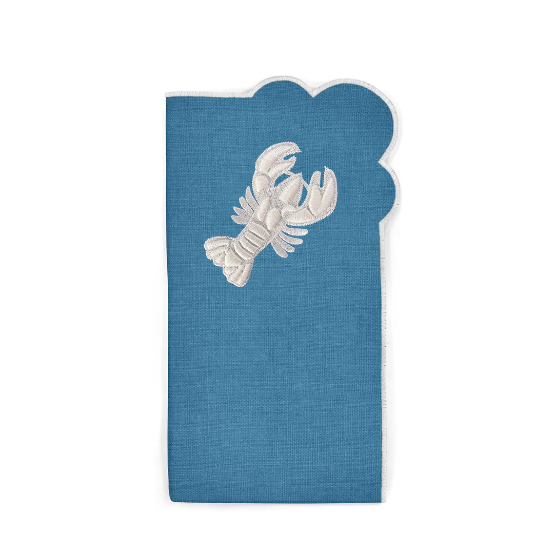 Seferî Embroidered Napkin - Under the Sea - Blue - Set of 4