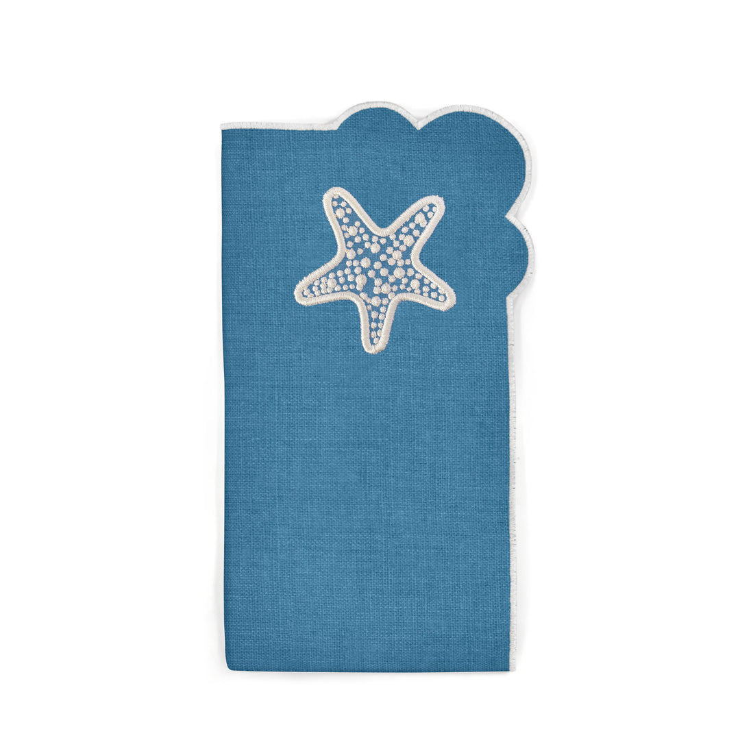 Seferî Embroidered Napkin - Under the Sea - Blue - Set of 4