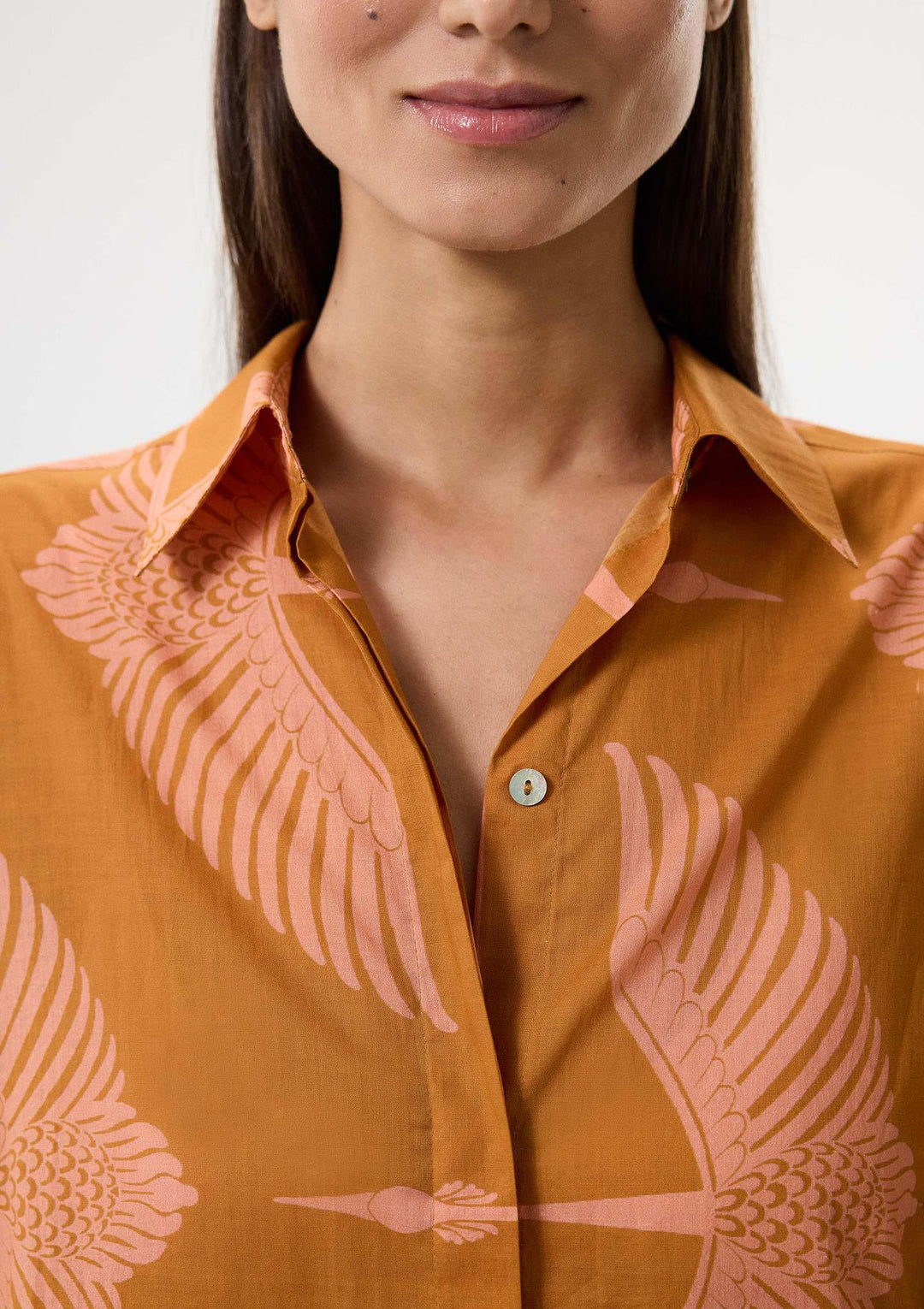 Wings Gömlek Elbise - Tarçın