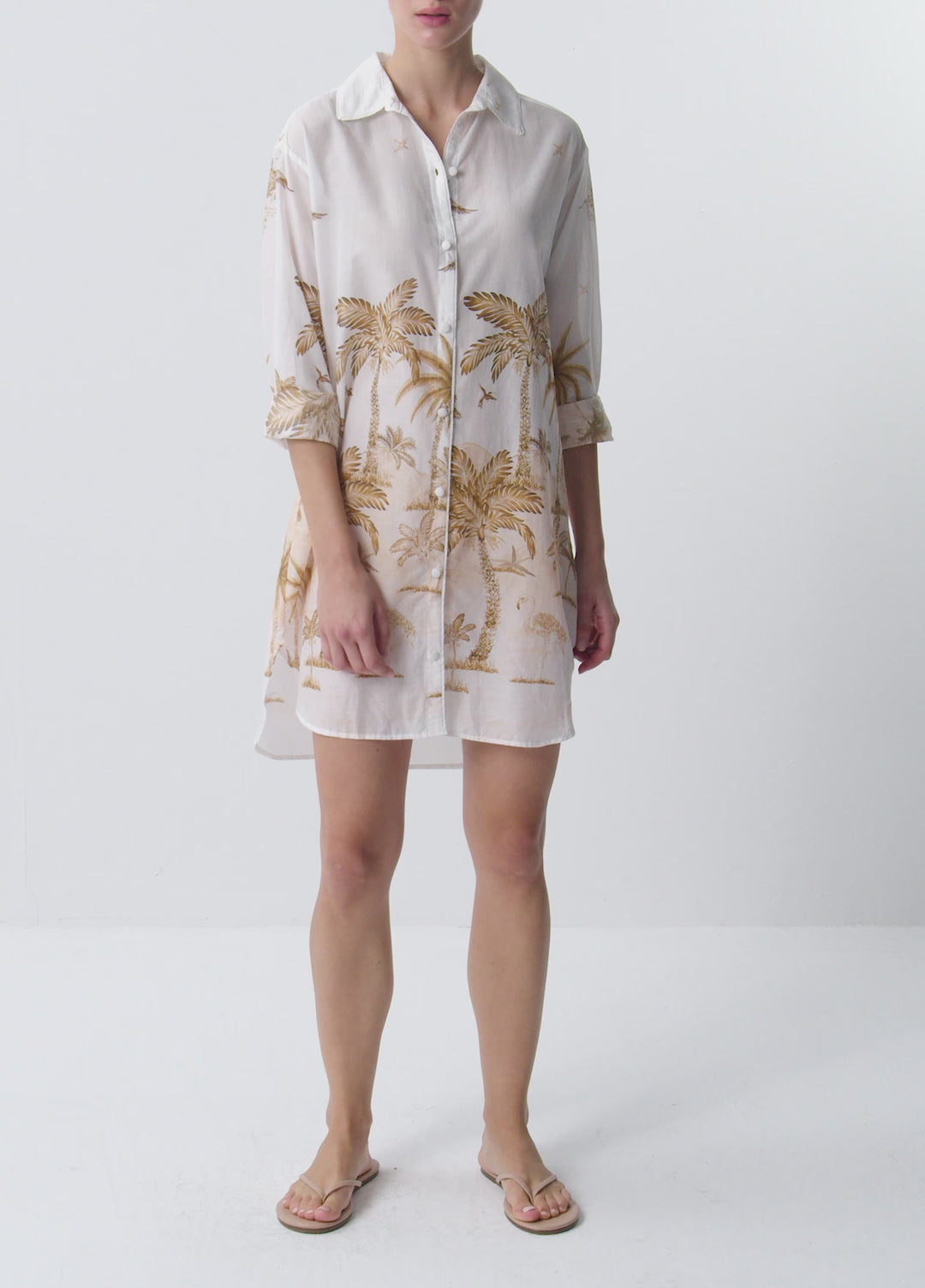 Anka Island Shirt Dress - Mustard