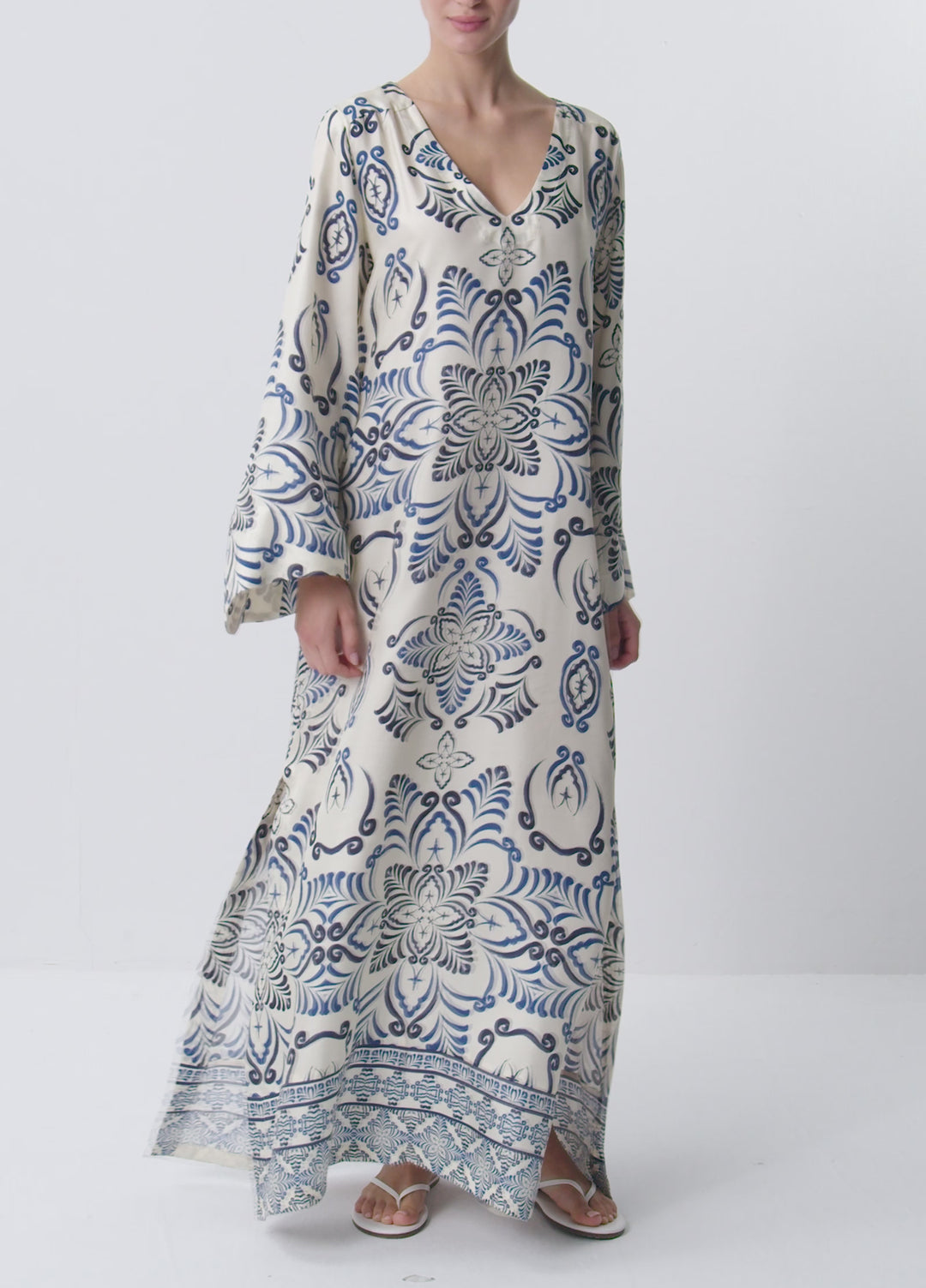 Bergamot Long Kaftan - Dark Blue