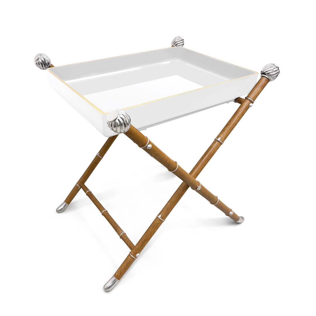 Lacquered Tray Table - White