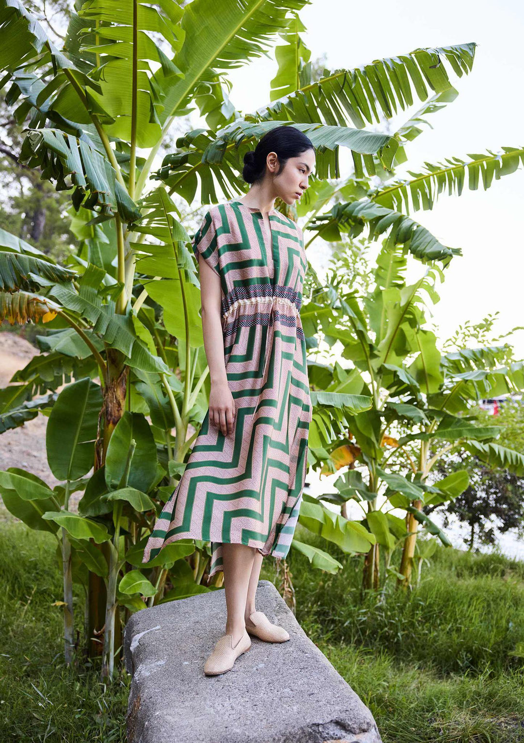 Athena Long Kaftan - Green