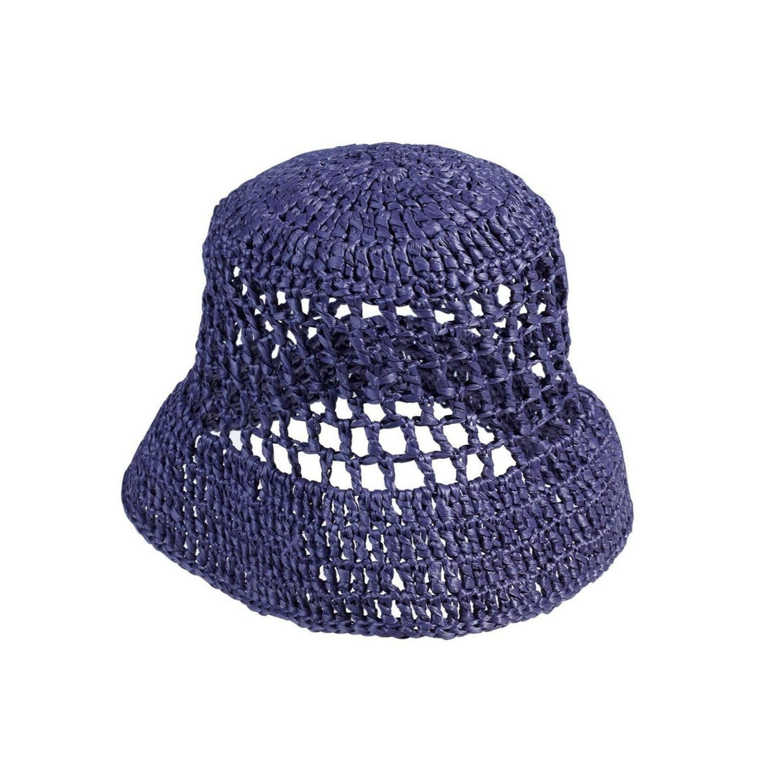 Raffia Bucket Hat - Dark Blue