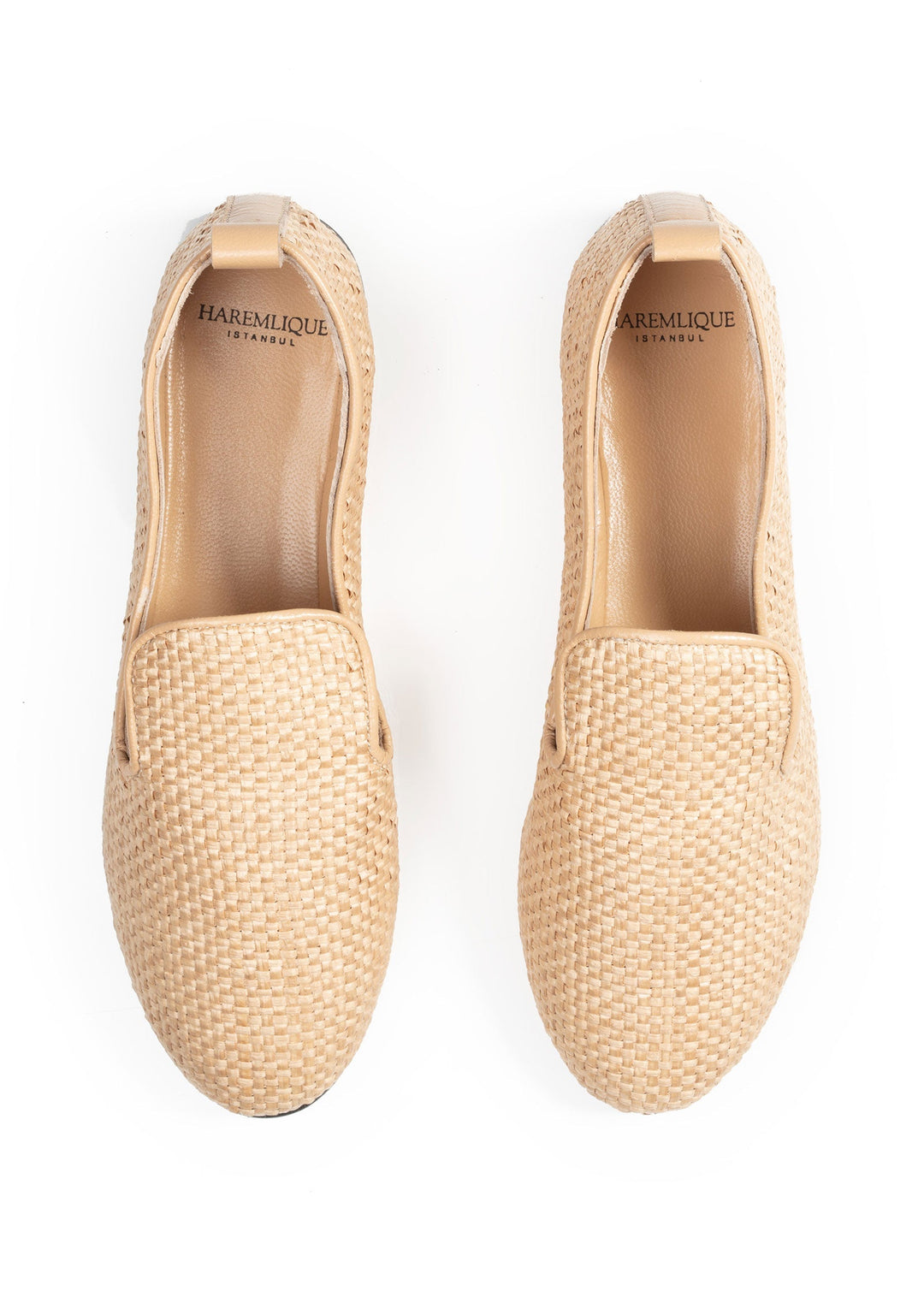 Haremlique Raffia Slipper - Beige