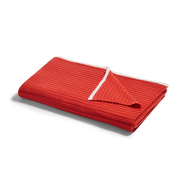 Cashmere Throw with Contrast Trim - Red