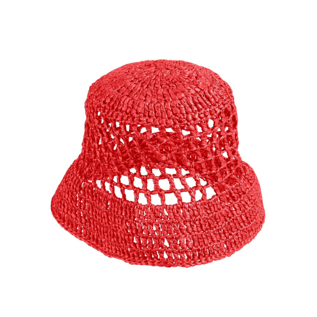 Rafya Bucket Şapka - Kırmızı